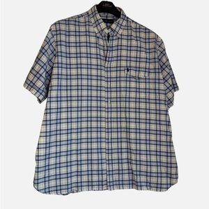 Ralph Lauren Shirt Mens 2XB Blue Plaid Oxford Button Down Short Sleeve Pony Logo